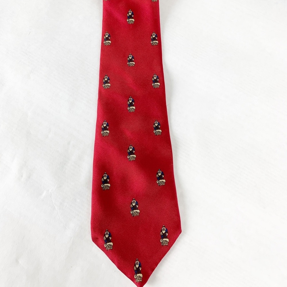 Pure Silk by Wembley Graphic Silk Santa Tie 56x3.5